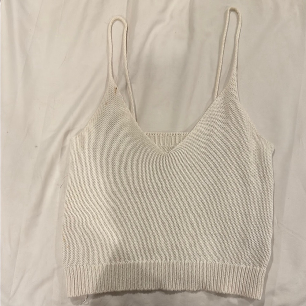 Elegant White Knit Women's Top